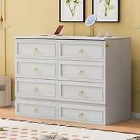 Simplie Fun Full Size Murphy Bed with Large Drawers, White