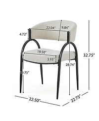 Simplie Fun Upholstered Dining Chairs With Metal Legs (Set of 2),Beige