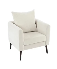 Streamdale Furniture Beige Chenille Barrel Chair with Waist Pillow