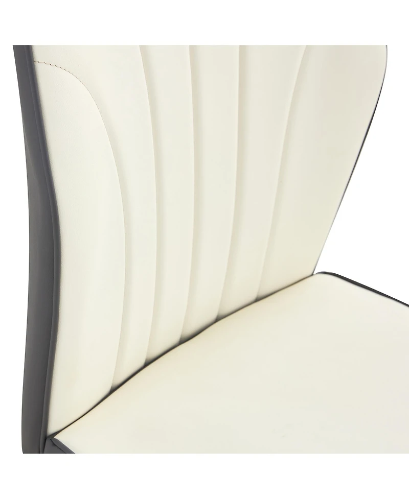 Streamdale 4 modern dining chairs with stylish Pu patterned backrest