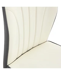 Streamdale 4 modern dining chairs with stylish Pu patterned backrest