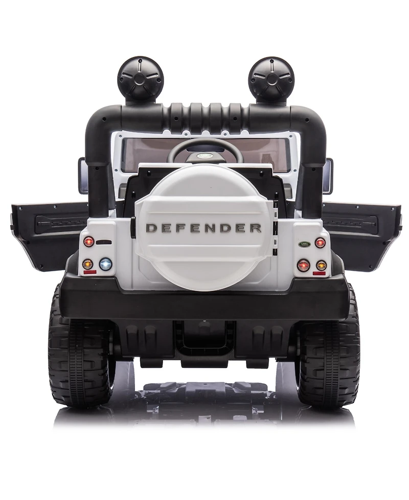 Streamdale Furniture Licensed 2015 Land Rover Defender 90,24V Kids Ride On Xxl Car W/Parents Control,2wd, Four-wheel suspension, Bluetooth, MP3,Music,