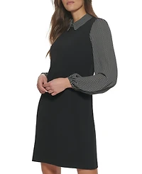Tommy Hilfiger Women's Polka-Dot Layered-Look Shift Dress