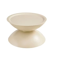 Streamdale Furniture Milk White coffee round tables with Storge Movable Table Top Multifunctional End Side Table