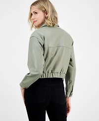 Michael Michael Kors Women's Button-Front Leather Jacket