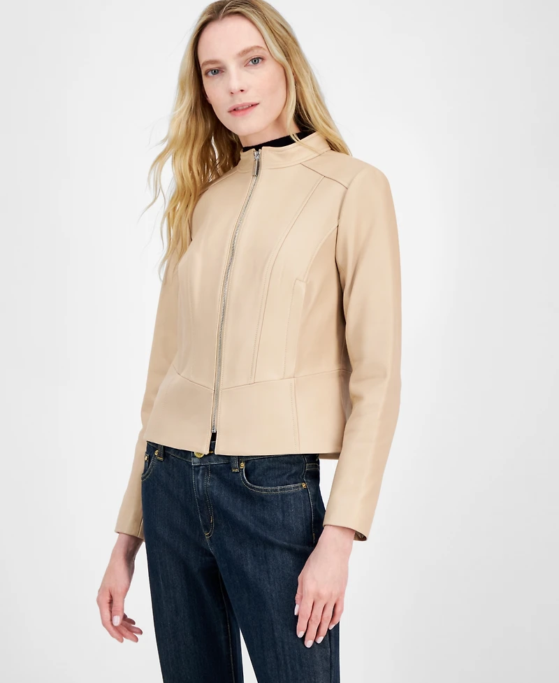 Michael Michael Kors Women's Zip-Front Leather Jacket