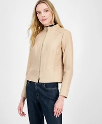 Michael Michael Kors Women's Zip-Front Leather Jacket