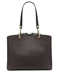 Calvin Klein Garnet Signature Triple Compartment Top Zipper Tote