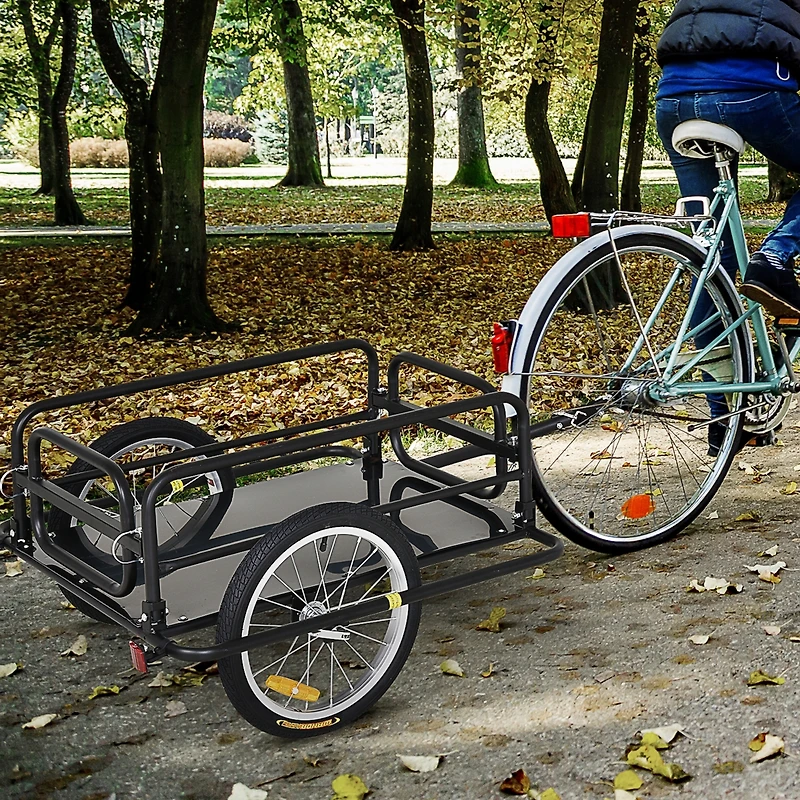 Bike Cargo Trailer for Hefty Loads, Foldable Compact Storage, Universal Hitch, Bike Wagon Bike Trailer Bicycle Cargo Trailer Bike Attachment with 16&#