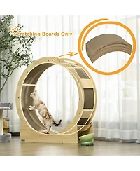 Cat Scratching Board, 4 Pack Cat Scratcher for Indoor Cats, Reversible Cat Scratching Post Replacement for Cat Wheel, Brown