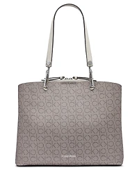 Calvin Klein Garnet Signature Triple Compartment Top Zipper Tote