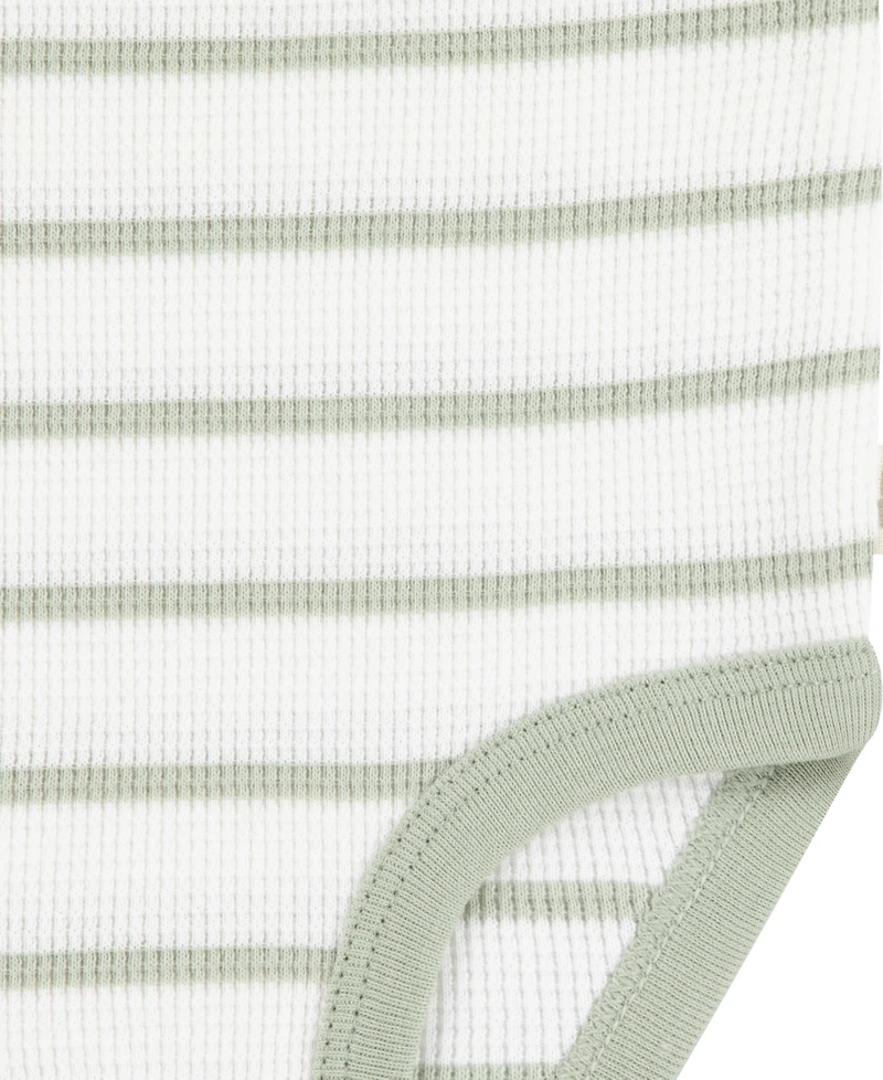 Huggies Baby Boys Cotton Waffle Bodysuit, Pants & Hat, 3 Piece Set