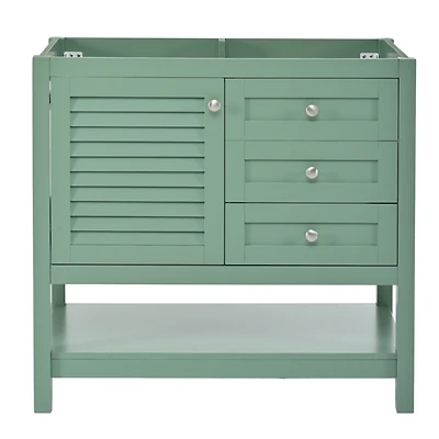 36" Bathroom Vanity without Sink, Free Standing Vanity Set with 2 Drawers & Soft Closing Doors, Bathroom Storage Cabinet with Solid Wood Feet (No