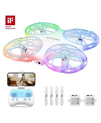 Snaptain - K30 Mini 720P Hd Camera Drone with Colorful Lighting and Remote Controller - White