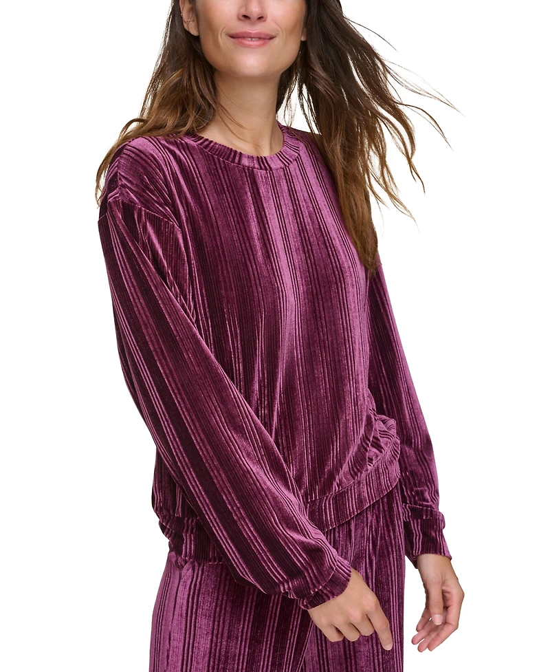 Andrew Marc Sport Women's Velvet Ribbed Top