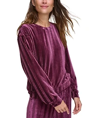 Andrew Marc Sport Women's Velvet Ribbed Top