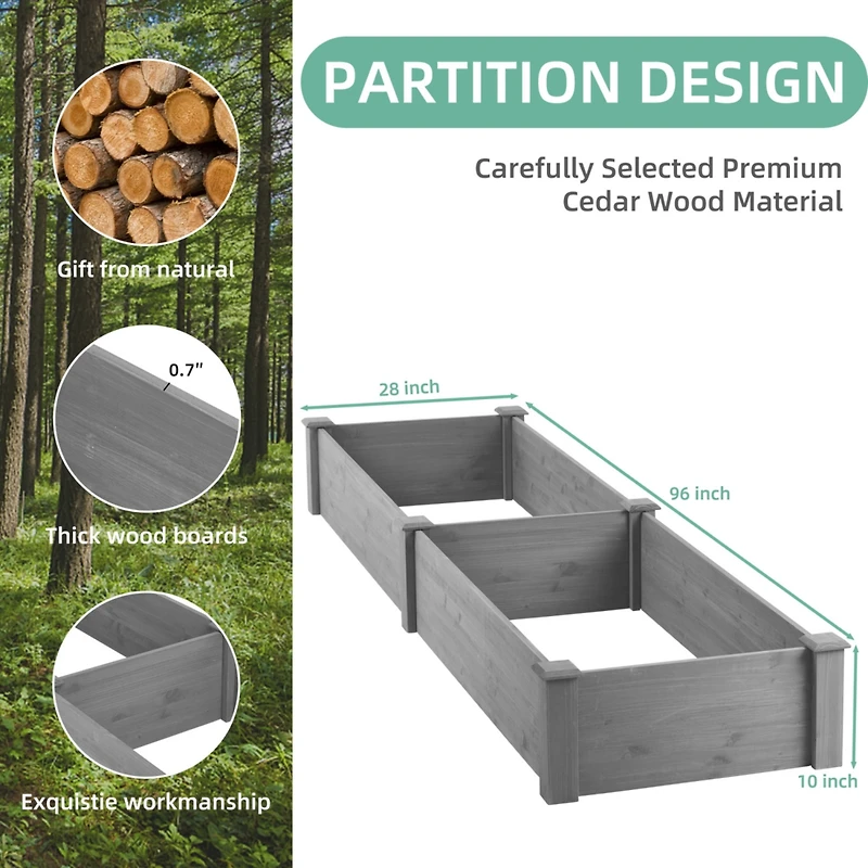Streamdale Furniture Over Ground Raised Garden Bed 96x28x10", Large Long Planter Box for Outdoor, Tool-Free Assembly