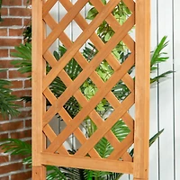 Patio Garden Bench Arbor Arch with Pergola and 2 Trellises, 3 Seat Natural Wooden Outdoor Bench for Grape Vines & Climbing Plants, Backyard Decor, Bro