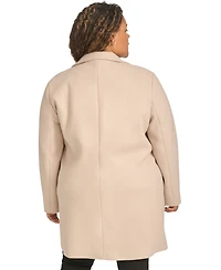 Calvin Klein Plus Size Notched-Collar Single-Breasted Coat