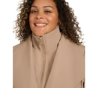 Calvin Klein Plus Belted Long-Sleeve Wrap Coat, Created for Macy's