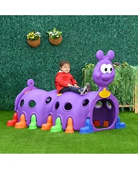 Caterpillar Climbing Tunnel for Kids Climb-n-Crawl Toy Indoor & Outdoor Toddler Play Structure for 3-6 Years Old, Purple
