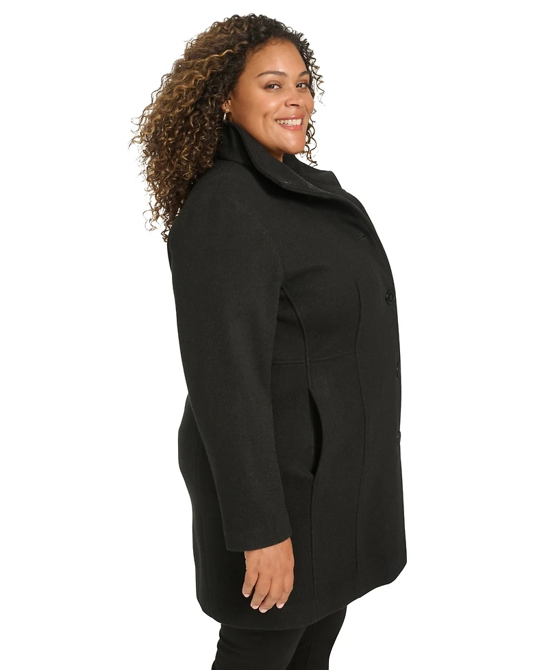 Calvin Klein Womens Plus Size Walker Coat, Created for Macys