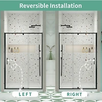 Streamdale Pivot Swing Glass Shower Door, 1/4" Clear Tempered Glass