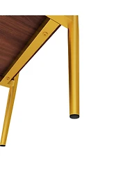 Streamdale Furniture Set of 2 Rectangle End Table, Tempered Glass Tabletop with Mdf layer, Modern Table for Living Room, Transparent Glass