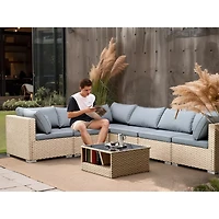 Streamdale 7-Piece Boho Patio Lounge Set with Cushions