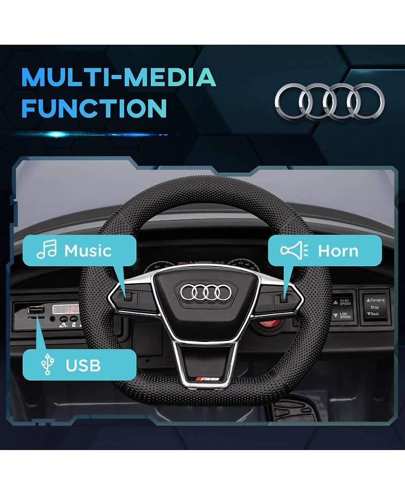 Kids Ride on Car, 12V Licensed Audi Rs E-tron Gt 3.1 Mph Electric Car for Kids, Ride-on Toy for Boys and Girls with Remote Control, 4 Wheels with Susp