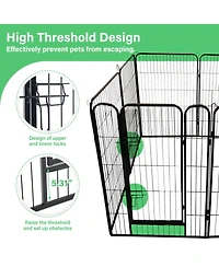 Flynama Metal Pet Playpen 39.13-in x 21.98-in Black Metal Indoor/Outdoor Playpen