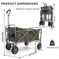 Outdoor Garden Multipurpose Micro Collapsible Beach Trolley Cart Camping Folding Wagon