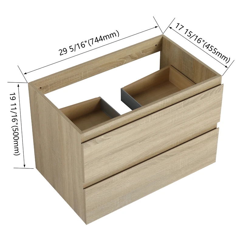 Streamdale 30" Wall-Mounted Bathroom Vanity (Only the Cabinet Body)
