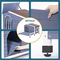 Streamdale Large Wooden Dog House with Terrace and Waterproof Roof