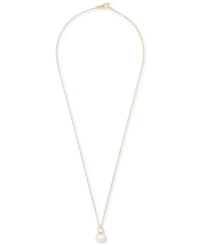 Cultured Freshwater Pearl (6mm) & Gold Bead 18" Pendant Necklace in 10k Gold