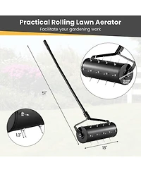 Costway 18" Manual Lawn Aerator Grass Aeration Tool Filled with Sand or Stone with Handle