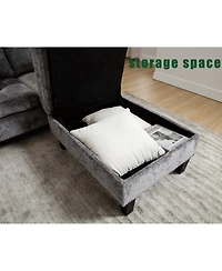 Streamdale Furniture 5 Seat Modular Sofa, with Storage Ottoman, Convertible Sectional Sofa, L Shaped Couch, Reversible Chaise, Riveted sofa, Chenille,