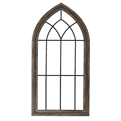 LuxenHome Wood and Metal Cathedral Wall Decor