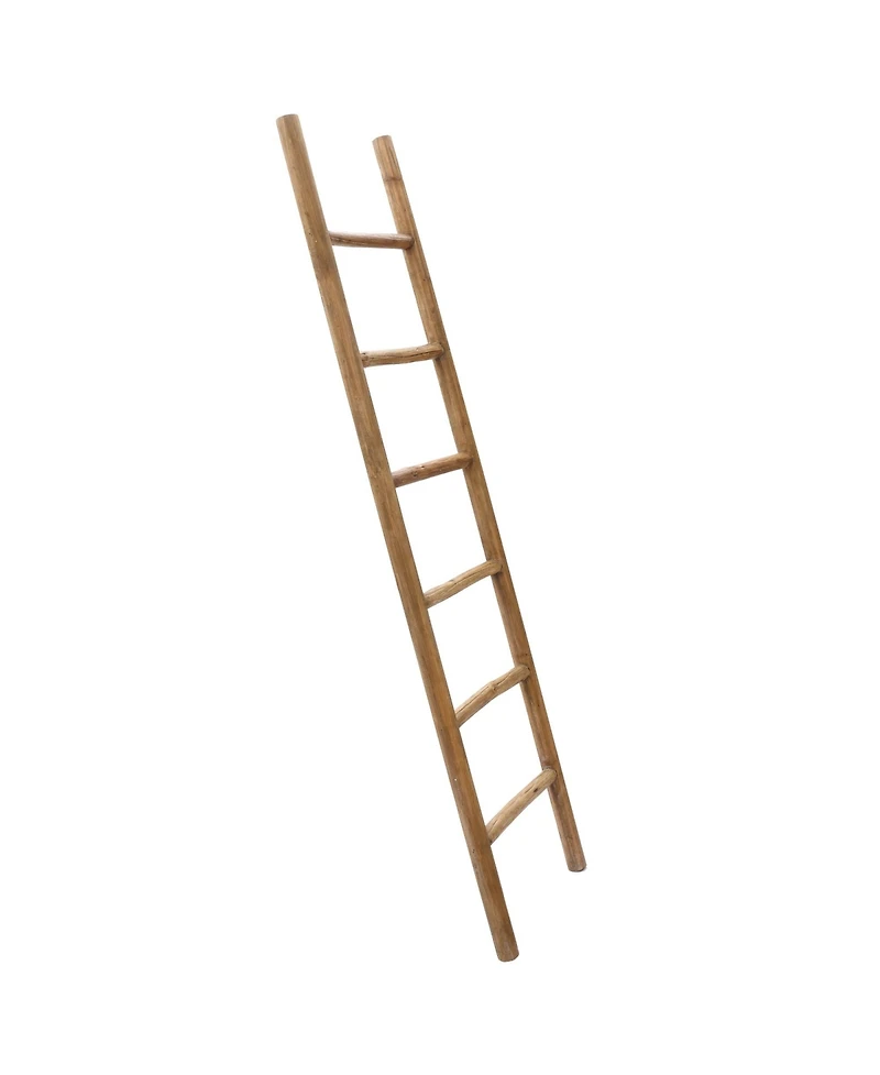 LuxenHome Rustic 6ft Decorative Blanket Ladder