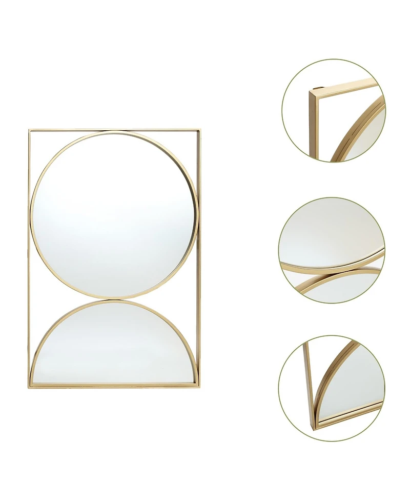 LuxenHome Gold Hourglass Frame Metal Modern Accent Wall Mirror