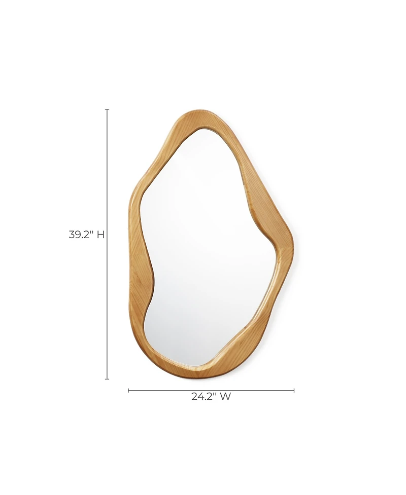 LuxenHome Freeform Pine Wood Frame Free Form Wall Mirror