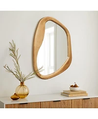 LuxenHome Freeform Pine Wood Frame Oblong Wall Mirror