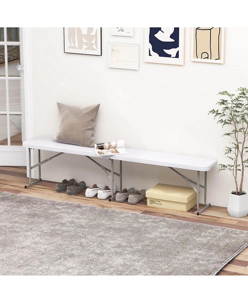 1 Pcs Portable Folding Bench with Convenient Handle Non-slip Foot Pads Sturdy Metal Legs