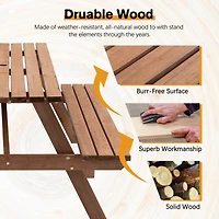Streamdale 8-Person Picnic Table with Built-in Benches