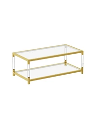 Streamdale Furniture Gold Metal & Acrylic Coffee Table
