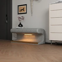 Streamdale Leather Bench Ottoman with Led Light