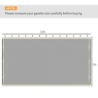 10' x 10' Replacement Mesh Sidewall Netting for Patio Gazebos and Canopy Tents with Zippers (Sidewall Only), Cream