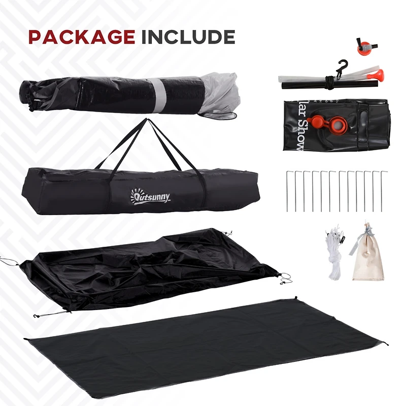 Streamdale Furniture Shower Tent, Pop Up Privacy Shelter for Camping, Dressing Changing Room, Portable Instant Outdoor Shower Tent Enclosure w/ 2 Room