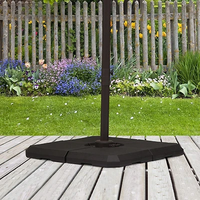 4-Piece Heavy Duty Cantilever Offset Umbrella Stand Base Weight, 264 lb. Capacity, Easy to Fill with Water or Sand
