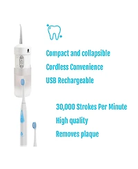 Pursonic Ultimate Smile Care Duo: Triple-Head Tooth Wizard & Travel-Ready Water Flosser